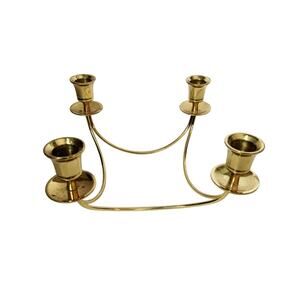 Vintage PartyLite Quartet Candle Holder Brass 4 arm candelabra centerpiece